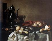 Pieter Claesz Style life with lobster and crab oil painting reproduction